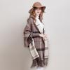 Bufanda Chal Doble Cara Nueva para Mujer Otoño e Invierno Doble Uso Borla Engrosada Larga Mezcla de Cachemira Chaleco Chaqueta con Manga