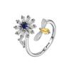 Anillo giratorio para dedos de Amazon Europa y Estados Unidos, explosiones transfronterizas, anillo antiestrés de descompresión, microincrustado de circonita para mujer