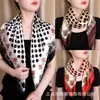 Bufanda Cuadrada Grande de Seda Estampado de Lunares Estilo Retro Francés Hong Kong 90cm Chal de Tacto de Alta Gama Bufanda Versátil de Estilo Nuevo Bufanda de Cuello