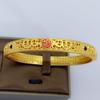 Herencia Antigua chapado en oro gota esmalte esmalte pulsera Fu carácter fu boca cerrada fondo de dinero boda boda pulsera anillo
