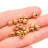 2 Colores Acero Inoxidable Recubrimiento al Vacío Redondo Cuentas de Arroz Tubo de Cuentas Agujero Pasante Perforado Cuenta de Posicionamiento Accesorios de Joyería DIY