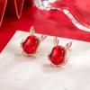 Pendientes de ágata roja con forma de dragón de la suerte para niñas, regalo de Año Nuevo del zodíaco, pendientes festivos de alta calidad con temperamento
