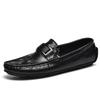 Explosões ao vivo Sapatos de ervilha de crocodilo Sapatos de condução preguiçosos de tamanho grande Sapatos de condução preguiçosos britânicos casuais masculinos Couro de couro