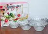 Ins juego de 3 cuencos de vidrio resistente al calor para ensalada 350ml transparente para el hogar cuenco para frutas cuenco de diamante juego de seis piezas