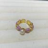 Anillo de Perla de Agua Dulce con Pintura al Óleo Colorida Flor Joyería de Mano Elegante Moda Lujo Accesible Anillo Versátil de Alta Gama Joyería para Mujeres
