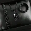 Collar de Acero Inoxidable Negro para Hombre y Niño, Set de Flecha Fresca, Joyería al por Mayor Transfronteriza