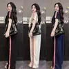 Traje de Moda Americano do Sudeste Asiático Feminino Verão Novo Estampa de Cachorro Manga Curta Solto Calça de Perna Larga Casual Conjunto de Duas Peças