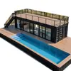Venda Direta da Fábrica Casa Contêiner Nova Estrutura de Aço Pré-fabricada com Piscina Design Moderno de Casa Residencial