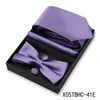 Conjunto de Presente Masculino com Gravata Lisa e Gravata Borboleta de 4 Peças Caixa para Casamento Terno Formal Gravata Decorativa Venda Quente Transfronteiriça em Estoque
