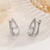 Pendientes de Zirconia en Forma de Gota de Lujo Ligero con Diseño Único, Pendientes Súper Brillantes para el Trabajo y Citas, Versátiles y Elegantes, Pendientes Adelgazantes