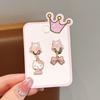 Clip para Oreja para Niños Popular en Internet Nuevo Dibujo Animado Gota para la Oreja Joyería de Princesa Aretes Falsos a Prueba de Dolor Joyería de Aretes para Niñas
