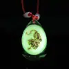 Pingente Luminoso Zodiaco Espesso para Colar de Homens e Mulheres Cristal com Folha de Ouro Corda Vermelha Infantil Joia para Estudantes