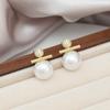 2024 Nueva Moda Diseño de Alta Gama Aretes de Perlas Simples Combinan con Todo Aretes de Circonita Nicho para Mujer Micro-incrustación Francesa