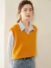 2025 Nova Malha de Cashmere Outono e Inverno Colete Sem Manga Feminino Colete Gola V Outer Colete Quente Moda