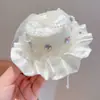 Grampo de Cabelo Pequeno com Renda para Mulheres, Doce Acessório de Cabelo com Laço de Pérola, Sessão de Fotos de Aniversário, Presilha Lateral Estilo Princesa