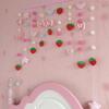 Decoração Colorida de Geleia de Morango Cortina Pendurada de Meia Seção para Porta de Quarto de Criança Sem Perfurações Fofa de Alto Valor Cortina de Porta de Quarto