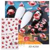 Nuevas pegatinas de uñas de Halloween transfronterizas, relieve tridimensional, ojo oscuro, araña, gota de sangre, pegatinas de uñas con pegamento trasero