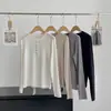 Camisa Base Trançada de Lã Tencel com Botão de Concha, Camisa Henley de Gola Redonda Amiga da Pele, Camiseta Solta de Manga Longa Emagrecedora