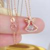 Collar colgante de falda pequeña de moda para mujer, cadena de clavícula de oro rosa de personalidad de moda ins, muestra bisutería de marca grande al por mayor