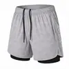 Pantalones Cortos de Correr Doble Capa Personalizados para Hombre Entrenamiento de Maratón Deportivos Secado Rápido Finos Transpirables Forro de Secado Rápido Tres Cuartos