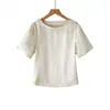 Camiseta Acrílica Respirável de Manga Curta para Mulheres 2026 Verão, Top Casual Solto e Versátil