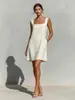 Vestido de Diseño Minimalista Cuadrado sin Mangas para Sitio Web Independiente Transfronterizo Europeo y Americano con Estilo Atemporal Sencillo y Elegante