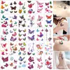 Una generación de tatuaje de pelo impermeable femenino color negro rosa mariposa personalidad pequeño fresco tatuaje parche para cicatriz