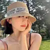 Chapéu de Balde Retrô Japonês de Verão com Proteção Facial Chapéu de Palha com Letras para Férias para Mulheres Proteção Solar de Praia Chapéu de Sol