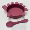 Tazón de Silicona para Alimentar con Ventosa, Artículos de Grado Alimenticio para Bebés y Niños Pequeños, Cuchara para Alimentar con Ventosa