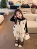Chaleco de forro polar con capucha para niña, estilo nuevo 2026, conjunto de chaleco y shorts con forro de forro polar para bebé niña, otoño e invierno