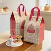Bolsa Térmica para Postre de Pastel a Cuadros Horneado Pastelería Occidental Para Llevar Especial Desechable No Tejido Papel de Aluminio Bolsa de Empaque para Llevar