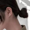 Pendientes elegantes de plata esterlina S925 con forma de rayo para mujer, sencillos, pequeños y de alta gama, de estilo Hong Kong.