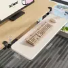 Bandeja para teclado, instalación sin taladro, clip de riel deslizante de cajón, tablero de extensión para escritorio de computadora, soporte de almacenamiento de ratón debajo del escritorio