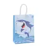 Bolsa de Regalo Playa Tiburón Bolsa de Papel Kraft Portátil Bolsa de Papel de Regalo Fiesta Cumpleaños Recepción Bolsa de Regalo Fábrica en stock