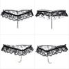 Tanga Sexy de Encaje para Mujer con Perlas y Entrepierna Abierta, Ropa Íntima para Pareja con Adornos de Perlas y Entrepierna Abierta.