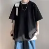 Playera de Manga Corta para Hombre Verano 2025 Nueva Camiseta de Manga Tres Cuartos Ropa de Hombre Versátil Marca de Moda de Hong Kong Playera de Media Manga para Hombre