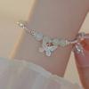 S925 prata esterlina hetian jade borboleta pulseira de prata quebrada feminina novo estilo chinês estilo nacional nicho design pulseira de sensação fria