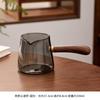 Taza de la justicia, taza con asa lateral, juego de té con mango de madera, juego de té de mar para el hogar con filtro, taza de vidrio de kung fu para hombres, juego de té de borosilicato alto