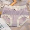 Primavera e verão seda gelo fina sem costura roupa íntima feminina cintura quadril plus size confortável grafeno 5a antibacteriano calcinha para meninas