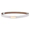 Cinturón para Mujer de Cuero Genuino de Doble Vista Hebilla de Bloqueo de Alta Calidad Cinturón Delgado de Cuero con Vestido Decorativo Cinturón de Cuero Vacuno para Mujer
