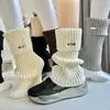 [Douyin Duoduo Transfronteiriço] Meias Outono e Inverno Meias de Lã Retrô Literárias para Mulheres Aquececidas Marrom Capas de Panturrilha