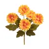 Dália artificial de alta qualidade com 5 cabeças para decoração de sala de estar e mesa de jantar em casa, ornamentos de flores artificiais, atacado de flores artificiais transfronteiriço