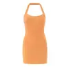 Vestido Ajustado de Color Sólido con Cuello Halter y Espalda Descubierta, Moda Veraniega 2026, Versátil, Venta al por Mayor