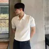 Nuevo estilo de verano ins casual de negocios de alta calidad, polo de punto ajustado de manga corta para hombre