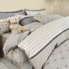 Capa de Edredom 100% Algodão Peça Única Conjunto de Três Peças Roupa de Cama Individual para Dormitório de Estudante Conjunto 150x200x220