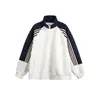 Suéter Moletom Cardigan Patchwork Cor Color Block Listras Três Listras Novo Estilo Primavera Outono Unissex Corte Solto Jaqueta Esportiva Casual
