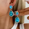 Moda Europea y Americana Lujo Ligero Nicho Gama Alta Temperamento Versátil Personalidad Exagerado Pendientes de Gota de Agua Venta al por Mayor