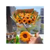 Rostro al sol Bouquet de Examen de Admisión Universitaria Girasol Primer Lugar Bouquet Tejido a Mano DIY Limpiapipas Despedida