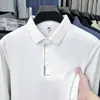 Camisa polo de manga comprida antibacteriana de nylon 7A sem costura com botões de pressão para homens, novo estilo outono 2026, gola de lapela, camiseta casual masculina