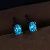 Joyas transfronterizas eBay Amazon AliExpress aretes nuevos aretes europeos y americanos aretes de ópalo ovalados joyería retro